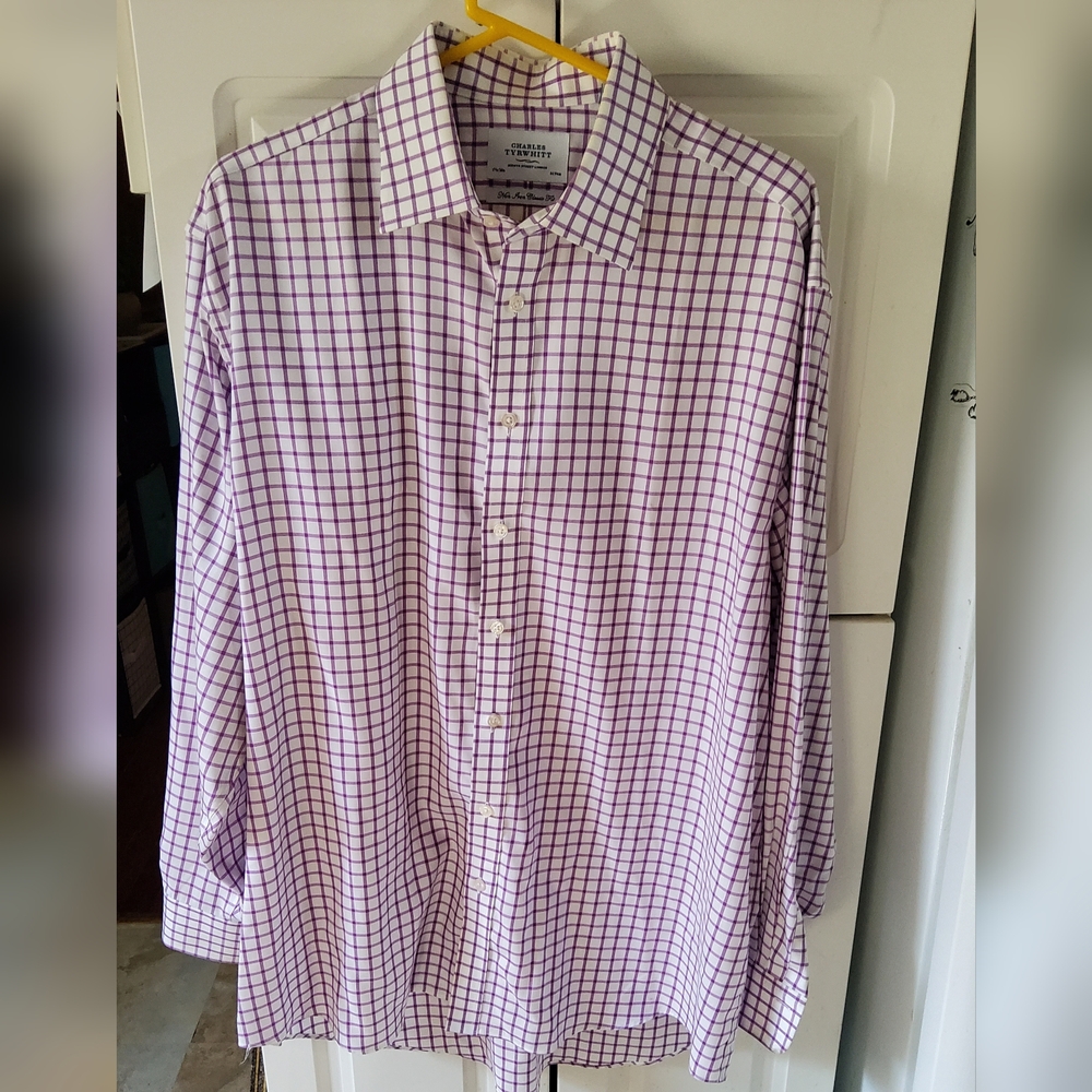 Charles Tyrwhitt Purple and White Dress Shirt